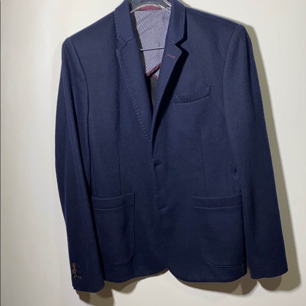 Ted Baker Navy Blue Two Button Sportscoat SZ 3